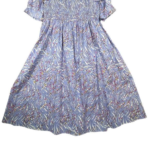 ELOQUII Elements Puff Sleeve Zebra Print Smocked Feminine Chic Boho Fun Dress - Picture 14 of 15